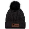Image de Tuque pompon avec écusson en cuir  - 1E140L